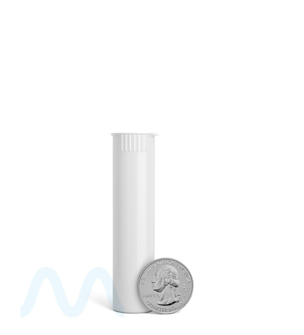 Child Resistant | Pop Top Opaque Plastic Pre - Roll Tubes | 78mm - White - 1200 Count - 8