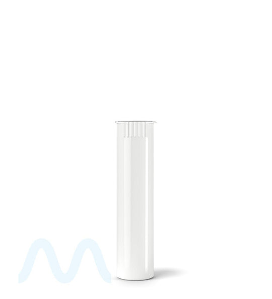 Child Resistant | Pop Top Opaque Plastic Pre - Roll Tubes | 78mm - White - 1200 Count - 2