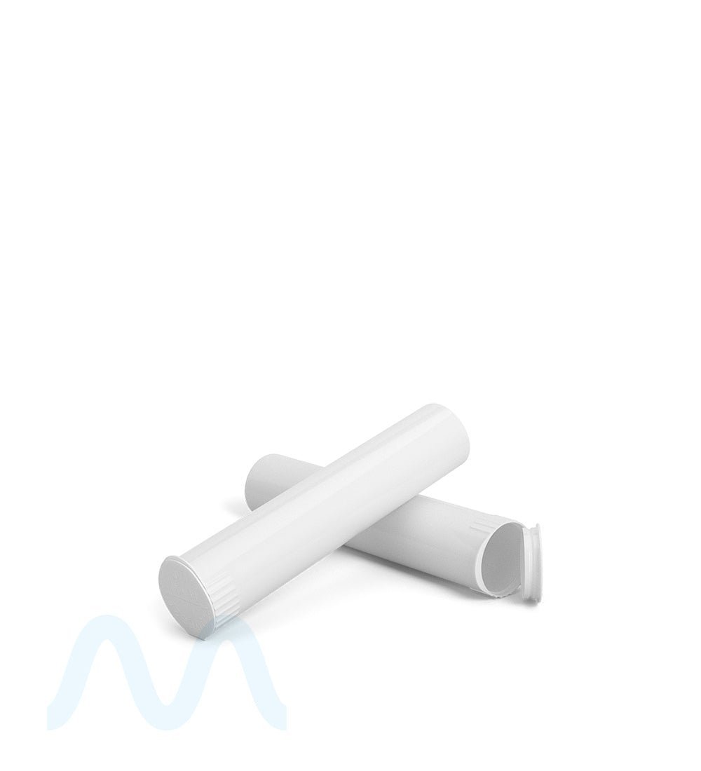 Child Resistant | Pop Top Opaque Plastic Pre - Roll PCR Tubes | 90mm - White - 1000 Count - 6