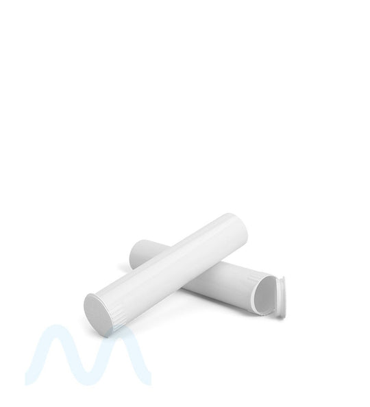 Child Resistant | Pop Top Opaque Plastic Pre - Roll Tubes | 90mm - White - 1000 Count - 6