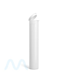Child Resistant | Pop Top Opaque Plastic Pre-Roll Tubes (Open) | 98mm - White - 1000 Count