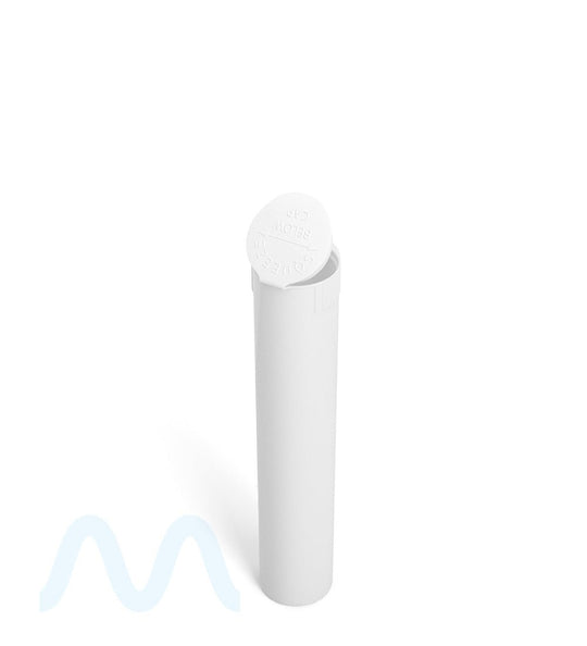 Child Resistant | Pop Top Opaque Plastic Pre - Roll Tubes (Open) | 98mm - White - 1000 Count - 6