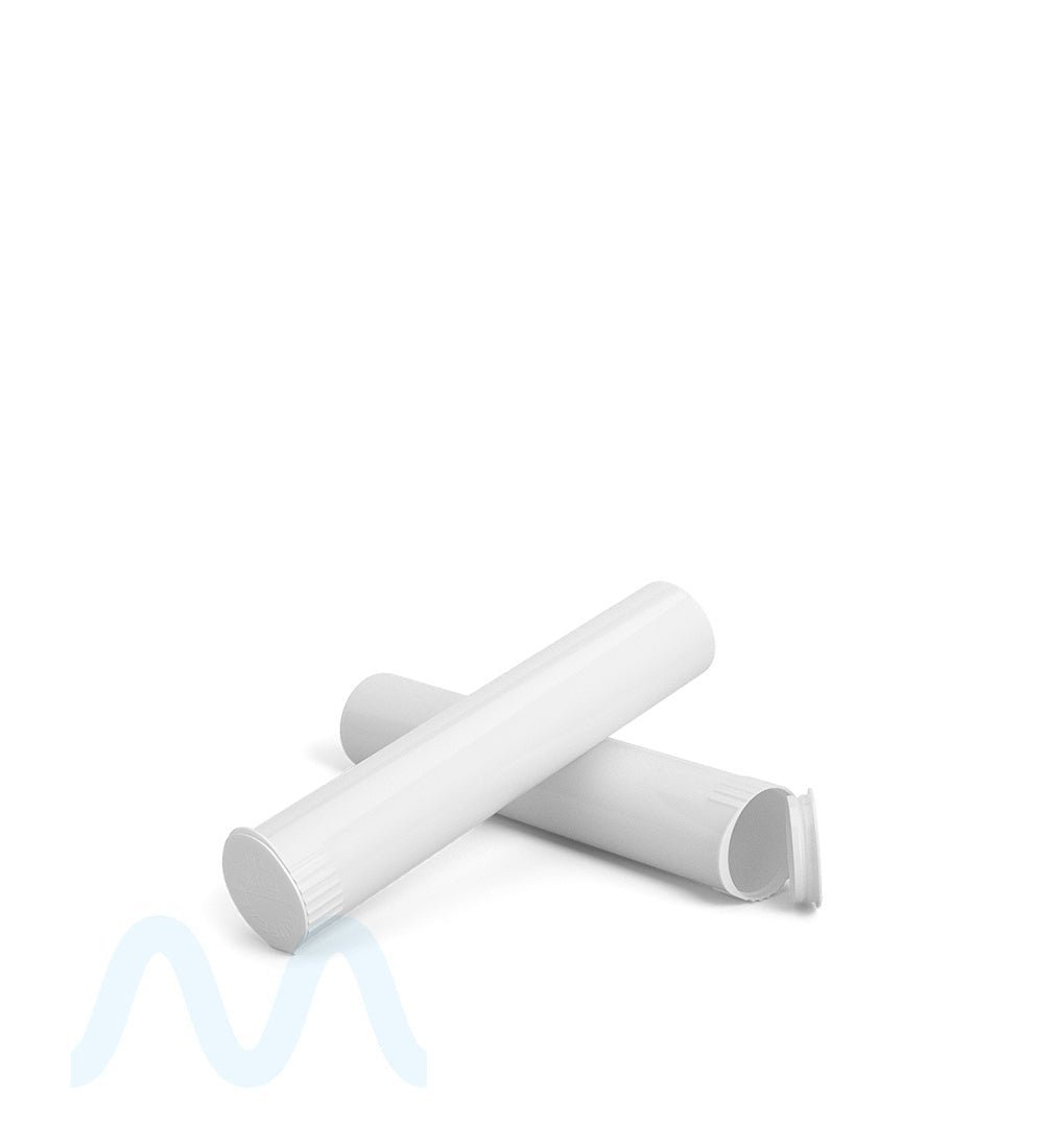 Child Resistant | Pop Top Opaque Plastic Pre - Roll PCR Tubes (Open) | 98mm - White - 1000 Count - 7