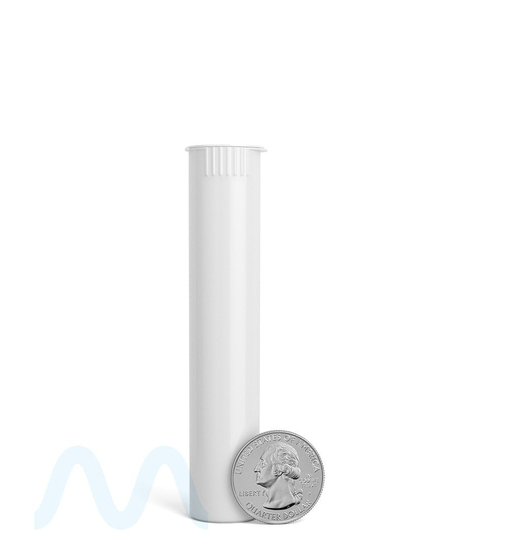 Child Resistant | Pop Top Opaque Plastic Pre - Roll PCR Tubes (Open) | 98mm - White - 1000 Count - 8