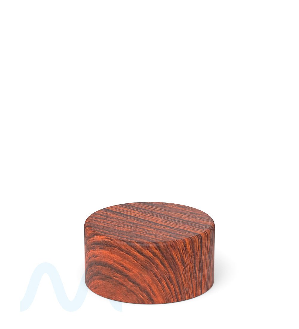 Child Resistant | Flat Push Down & Turn Plastic Caps w/ Foam Liner | 28mm - Redwood - 504 Count - 1