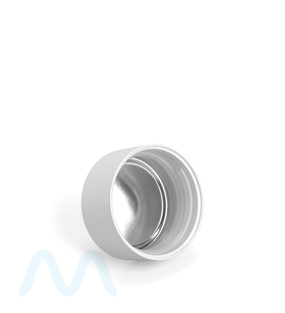 Child Resistant | Smooth Push Down & Turn Plastic Caps w/ Foil Liner | 28mm - Glossy White - 504 Count - 4