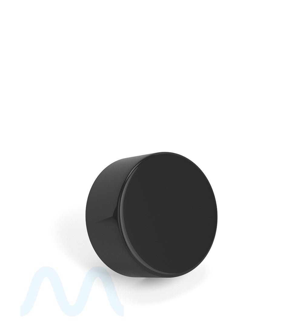 Child Resistant | Smooth Push Down & Turn Plastic Caps w/ Foil Liner | 28mm - Glossy Black - 504 Count - 3