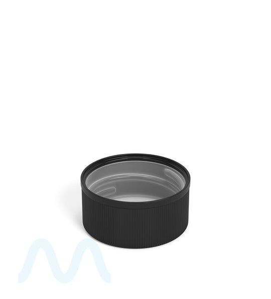 Child Resistant | Ribbed Push Down & Turn Plastic Caps w/ Foam Liner | 28mm - Glossy Black - 504 Count - 2