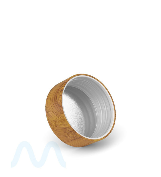 Child Resistant | Flat Push Down & Turn Plastic Caps w/ Foam Liner | 38mm - Bamboo Wood - 320 Count - 4