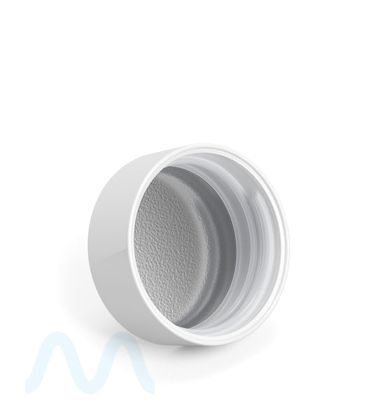 Child Resistant | Smooth Push Down & Turn Plastic Caps w/ Foil Liner | 38mm - Glossy White - 320 Count - 4