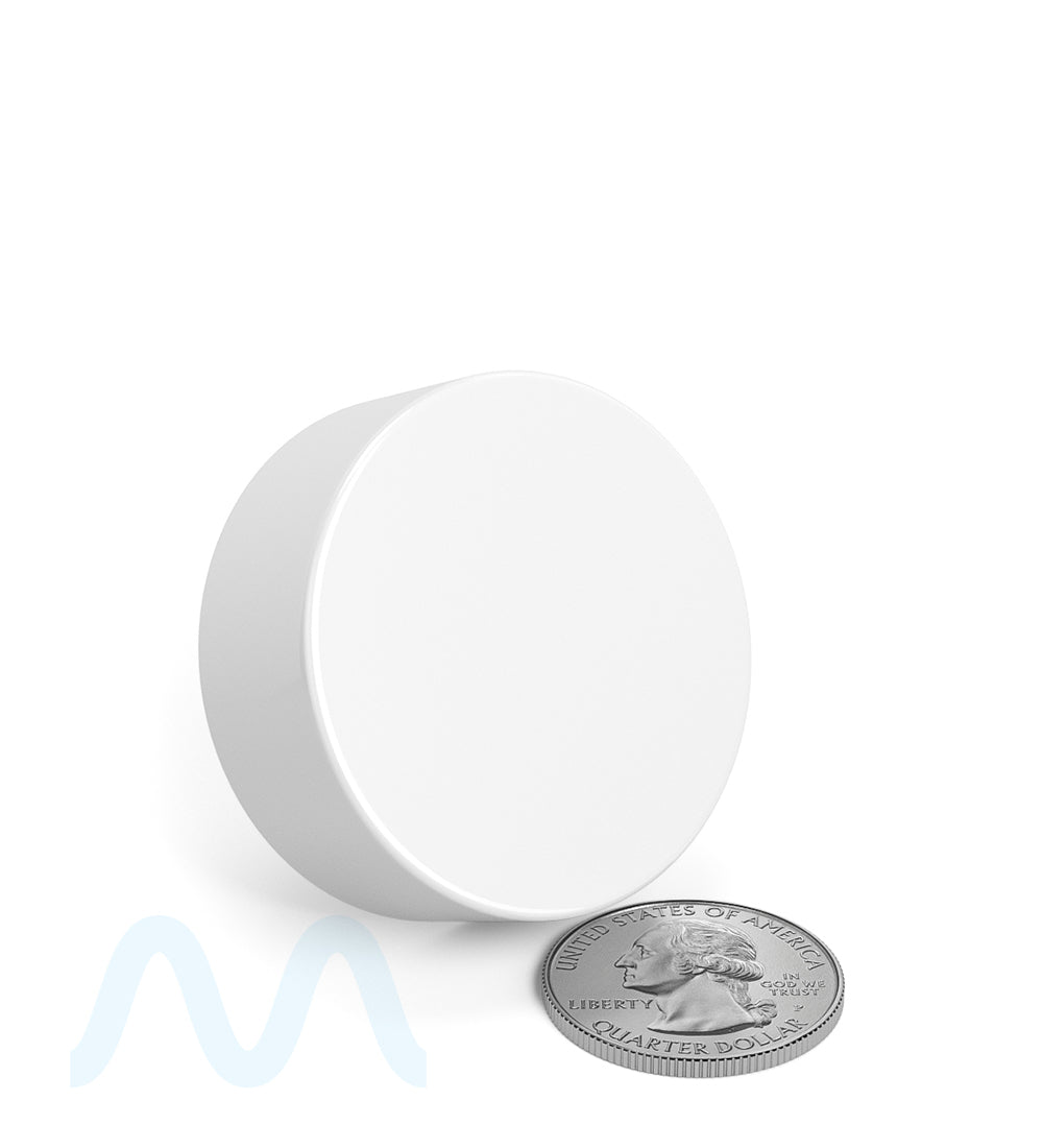 Child Resistant | Smooth Push Down & Turn Plastic Caps w/ Foil Liner | 38mm - Glossy White - 320 Count - 5