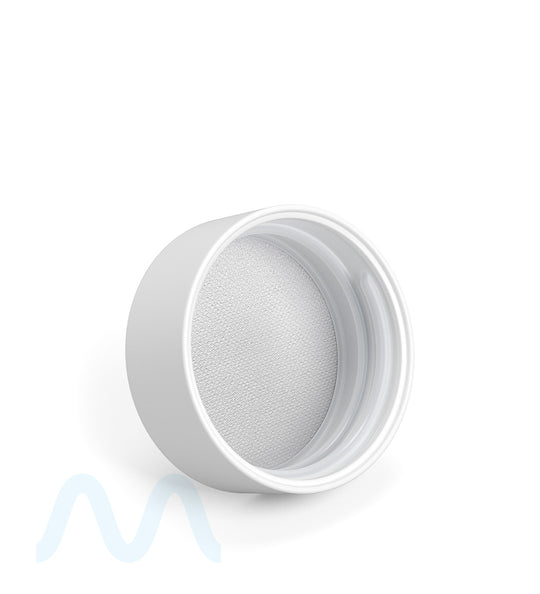 Child Resistant | Smooth Push Down & Turn Plastic Caps w/ Foil & Heat Liner | 38mm - Matte White - 320 Count - 4