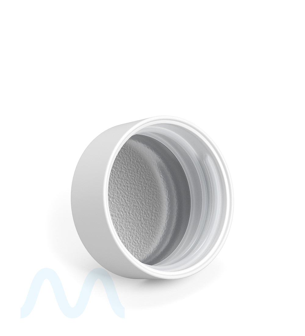 Child Resistant | Smooth Push Down & Turn Plastic Caps w/ Foil Liner | 38mm - Matte White - 320 Count - 4