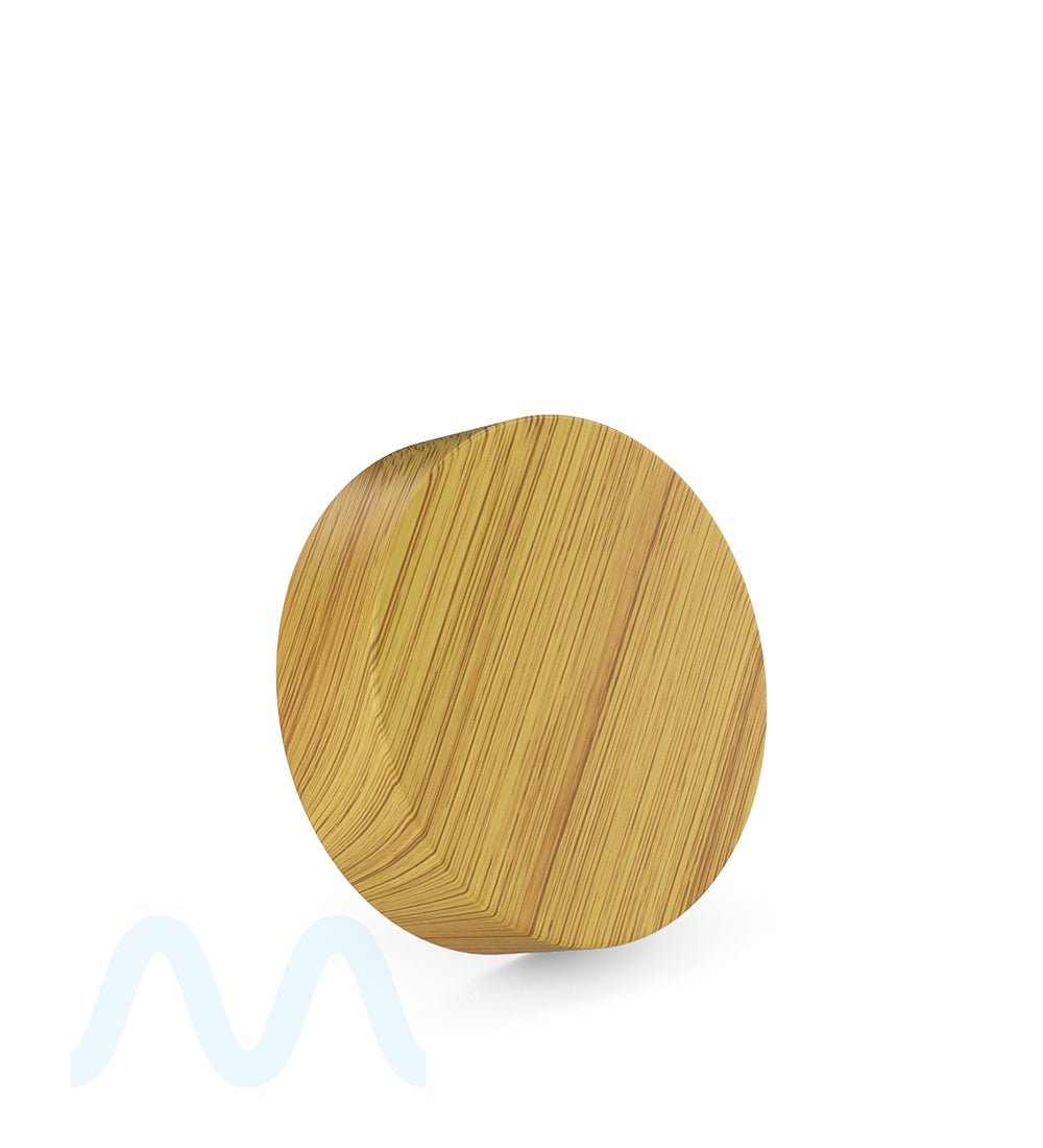 Child Resistant | Flat Push Down & Turn Plastic Caps w/ Foam Liner | 53mm - Bamboo Wood - 120 Count - 3