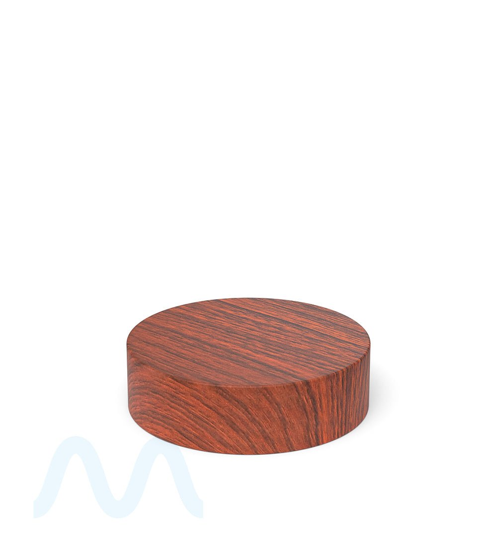 Child Resistant | Flat Push Down & Turn Plastic Caps w/ Foam Liner | 53mm - Redwood - 120 Count - 1