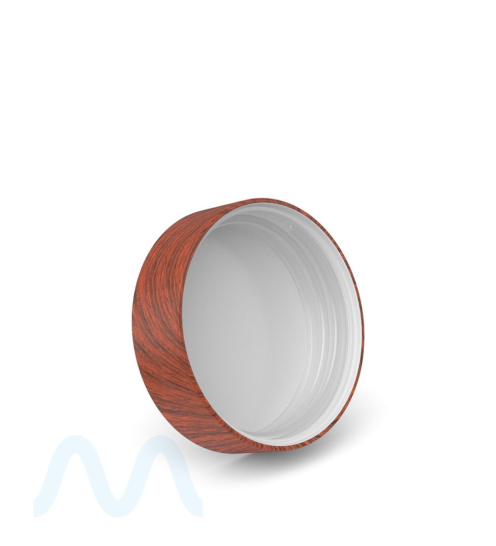 Child Resistant | Flat Push Down & Turn Plastic Caps w/ Foam Liner | 53mm - Redwood - 120 Count - 4