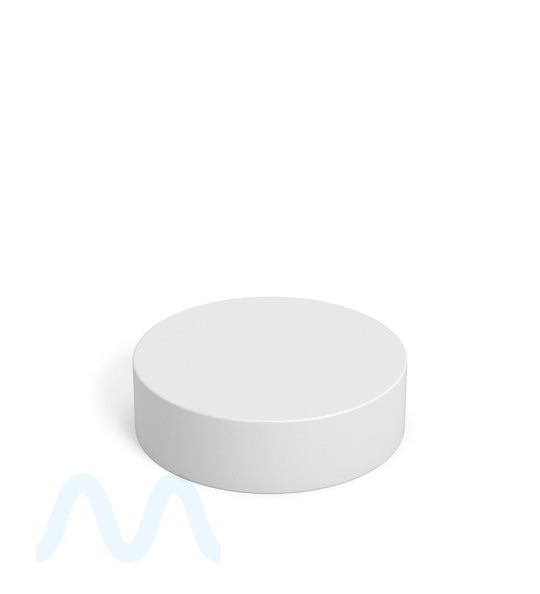 Child Resistant Flat Push Down & Turn Plastic PCR Caps w/ Foam Liner | 53mm - Matte White | Sample - 1