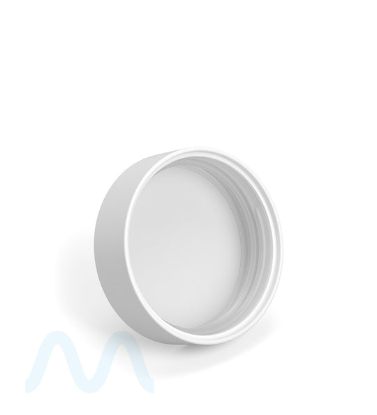 Child Resistant | Flat Push Down & Turn Plastic Caps w/ Foam Liner | 53mm - Matte White - 120 Count - 4