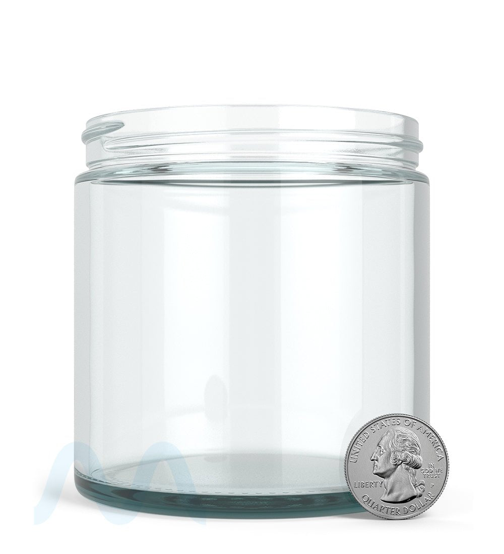 Straight Sided Clear Glass Jars | 89mm - 16oz - 12 Count - 5