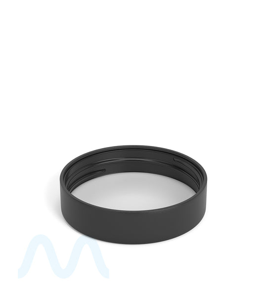 Child Resistant | Smooth Push Down & Turn Plastic Caps w/ Foam Liner | 57mm - Semi Gloss Black - 72 Count