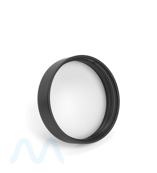 Child Resistant | Smooth Push Down & Turn Plastic Caps w/ Foam Liner | 57mm - Semi Gloss Black - 72 Count