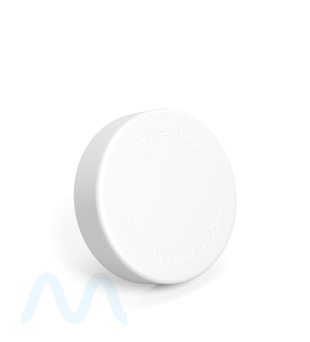 Child Resistant | Smooth Push Down & Turn Plastic Caps w/ Foam Liner | 57mm - Semi Gloss White - 72 Count - 3