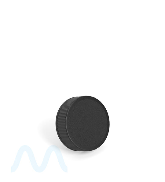 Ribbed Screw Top Plastic Caps w/ Foam Liner | 28mm - Matte Black - 250 Count