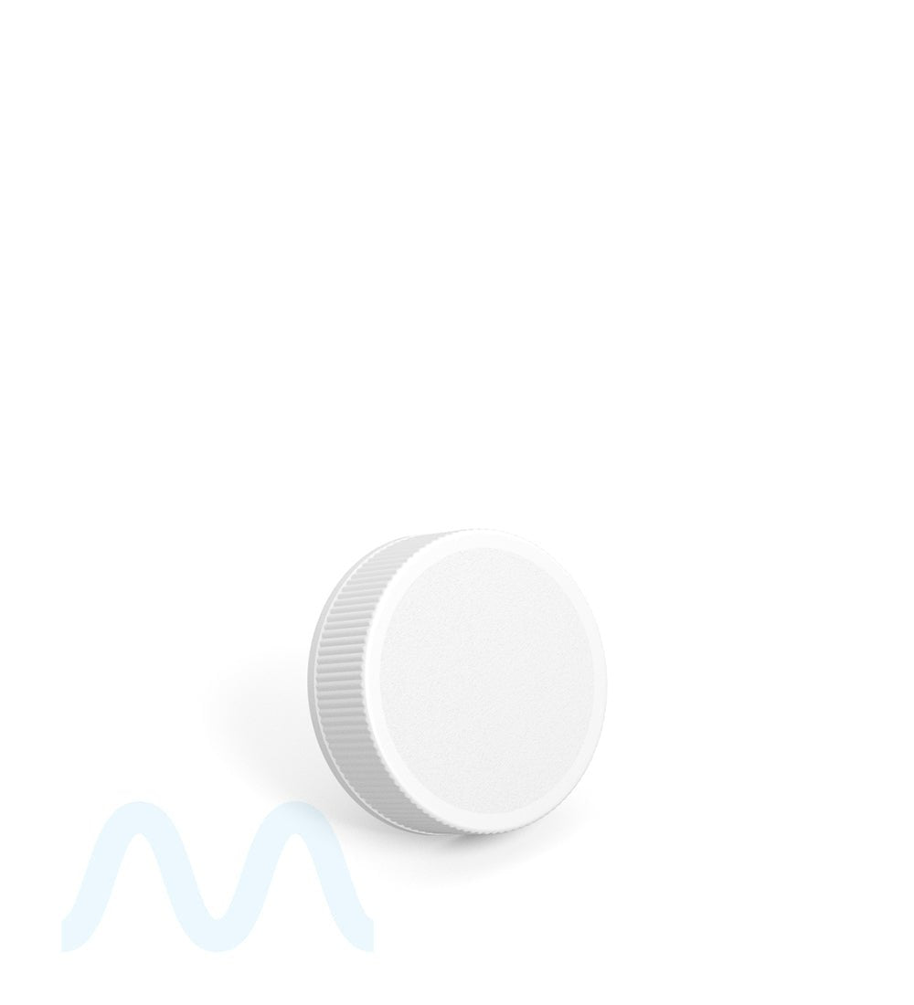 Ribbed Screw Top Plastic Caps w/ Foam Liner | 28mm - Matte White - 250 Count - 3