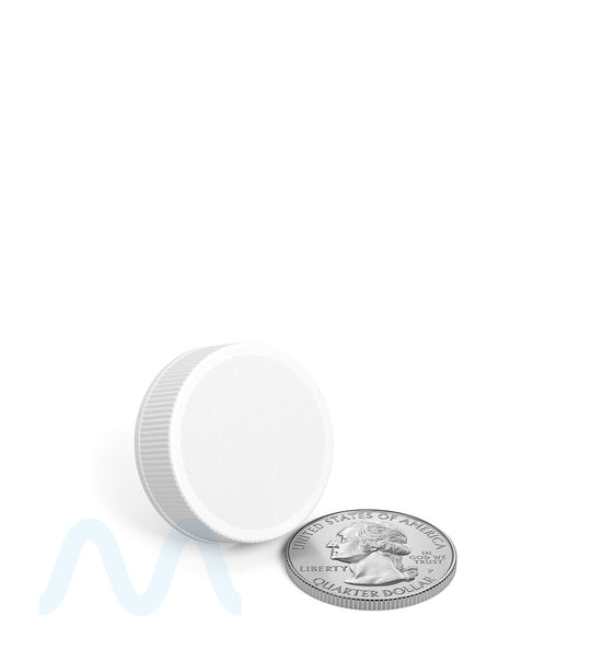 Ribbed Screw Top Plastic Caps w/ Foam Liner | 28mm - Matte White - 250 Count - 5