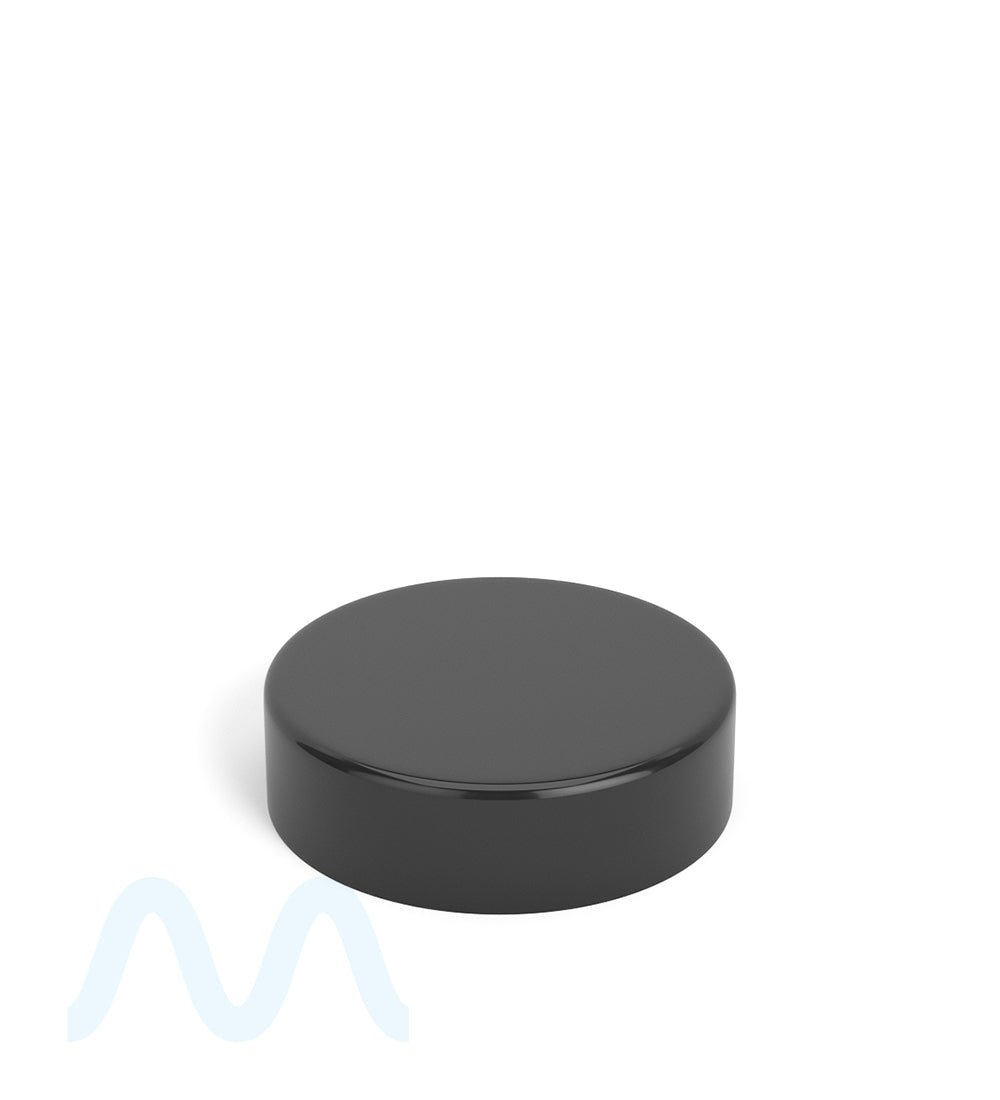 Smooth Sided Screw Top Plastic Caps w/ Foam Liner | 38mm - Glossy Black Plastic - 350 Count - 1