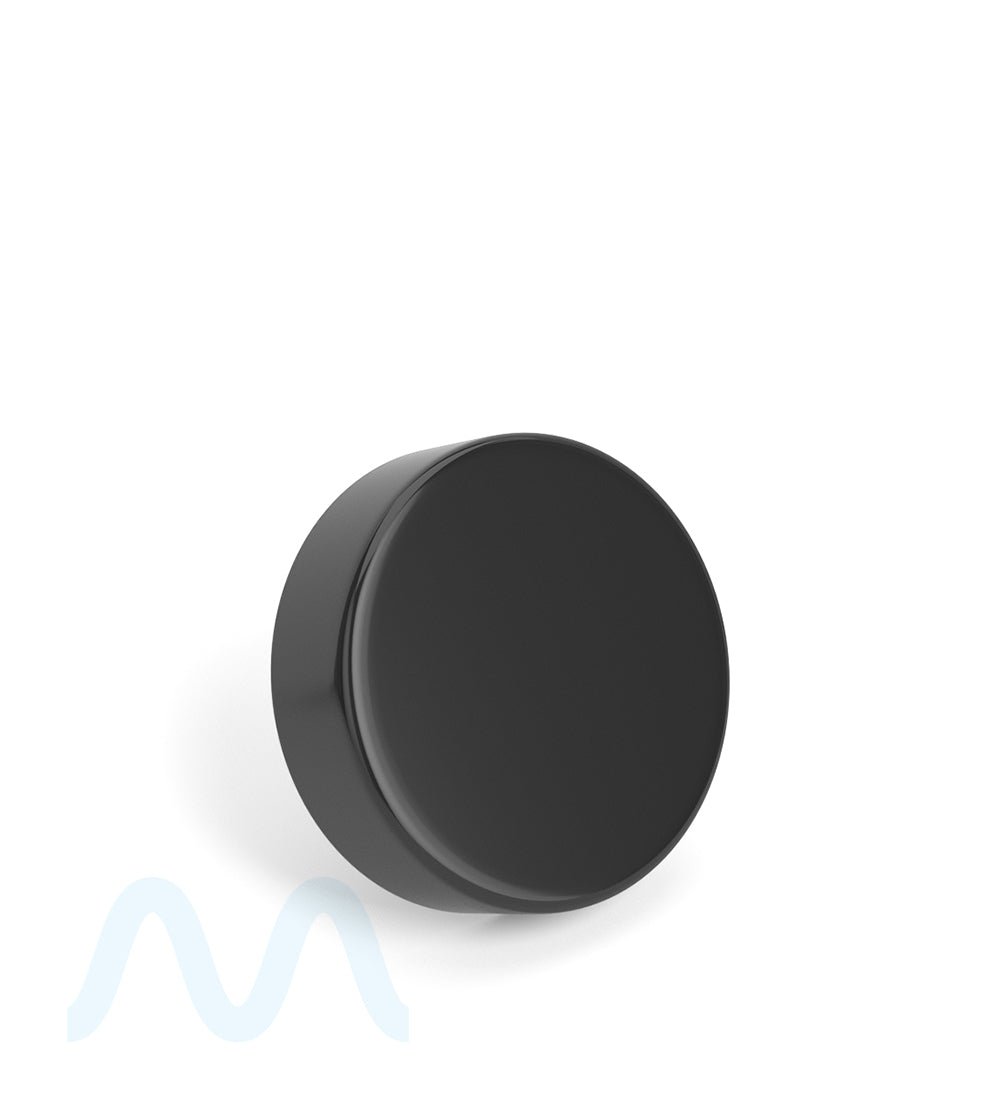 Smooth Sided Screw Top Plastic Caps w/ Foam Liner | 38mm - Glossy Black Plastic - 350 Count - 3