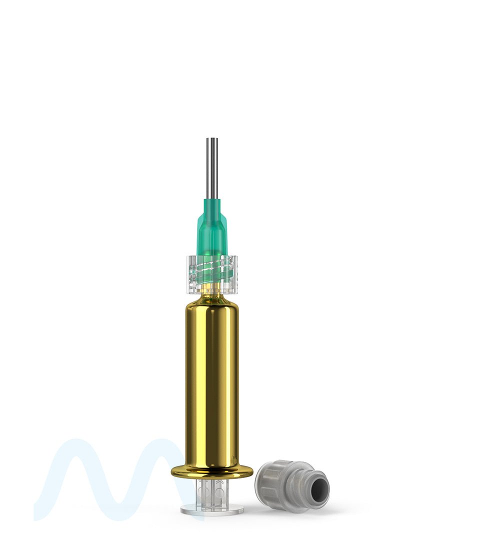 Luer Lock | Gold Glass Dab Applicator Syringes | 1mL - No Measurements - 100 Count - 6