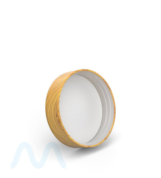 Child Resistant | Smooth Flat Push Down & Turn Plastic Caps w/ Foam Liner | 50mm - Bamboo Wood - 100 Count - 4