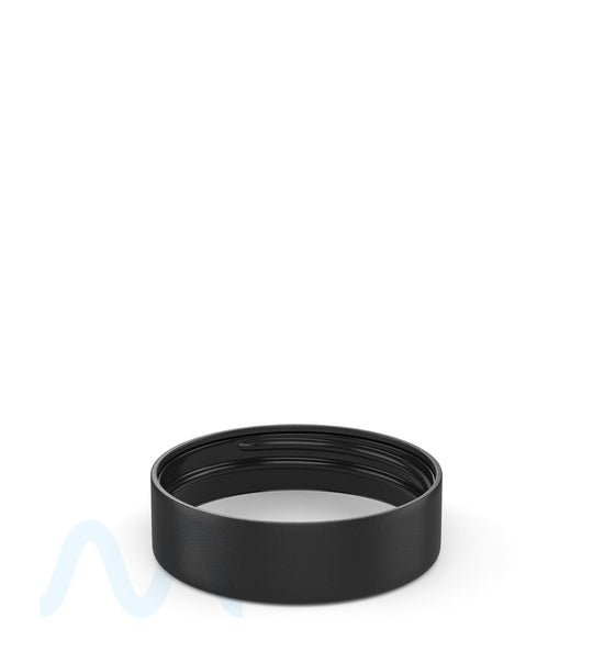 Child Resistant | Smooth Push Down & Turn Plastic Caps w/ Foam Liner | 50mm - Matte Black - 100 Count