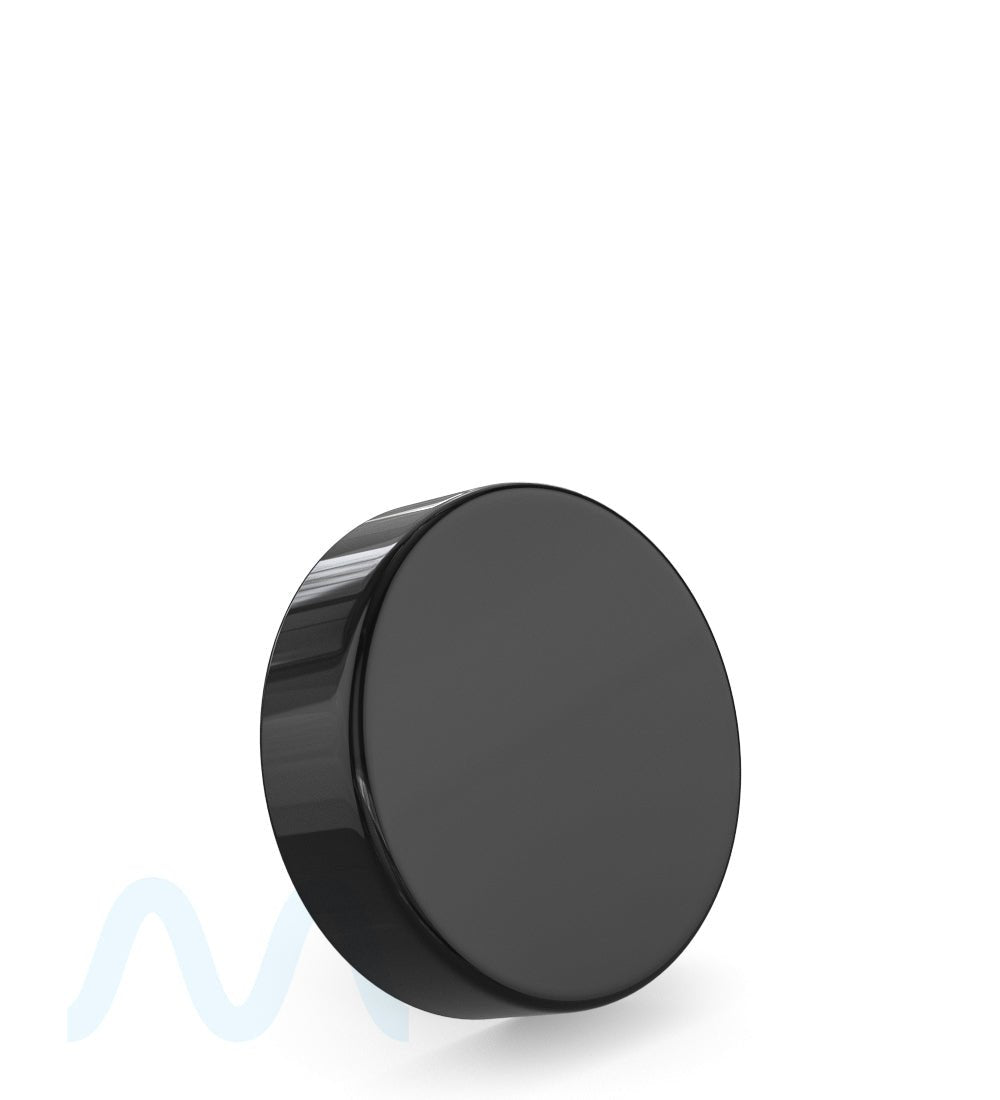 Child Resistant | Smooth Push Down & Turn Plastic Caps w/ Foam Liner | 50mm - Glossy Black - 100 Count - 3