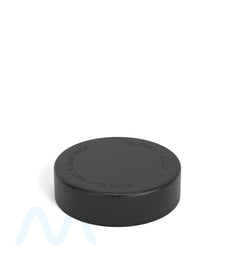 Child Resistant | Smooth Push Down & Turn Plastic Caps w/ Pressure Seal Liner | 50mm - Matte Black - 100 Count