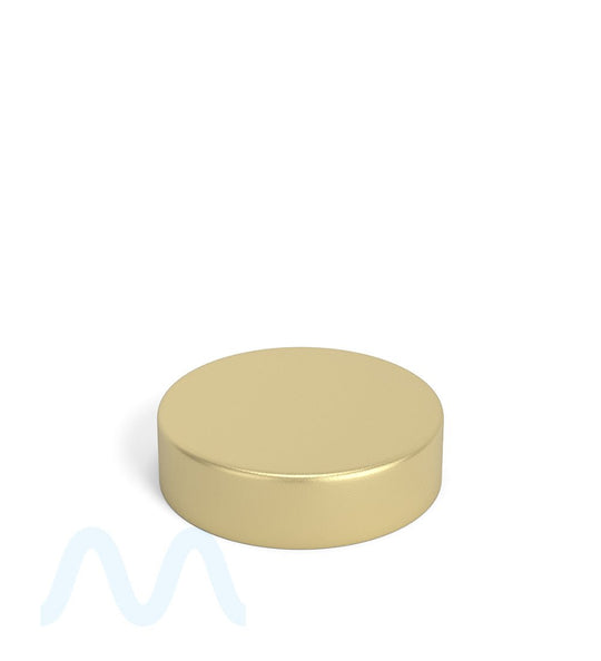 Child Resistant | Smooth Flat Push Down & Turn Plastic Caps w/ Foam Liner | 50mm - Matte Gold - 100 Count - 1