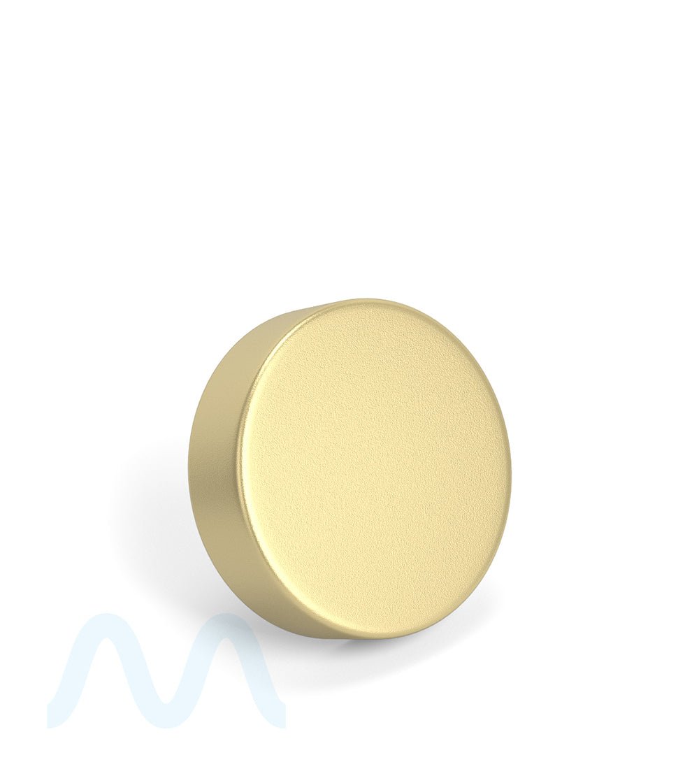 Child Resistant | Smooth Flat Push Down & Turn Plastic Caps w/ Foam Liner | 50mm - Matte Gold - 100 Count - 3