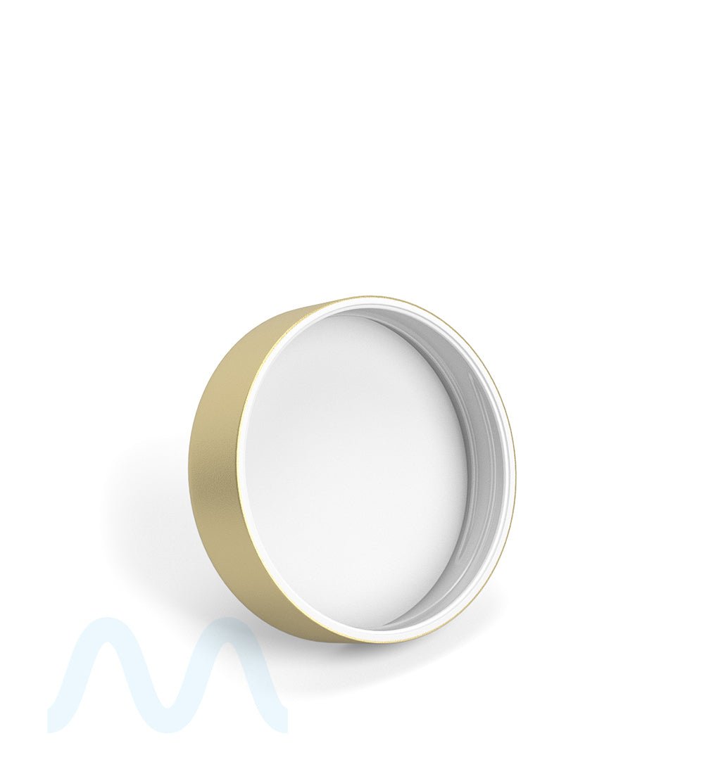 Child Resistant | Smooth Flat Push Down & Turn Plastic Caps w/ Foam Liner | 50mm - Matte Gold - 100 Count - 4