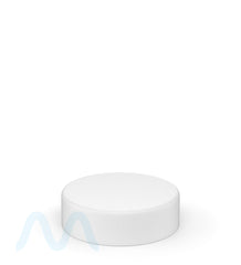 Child Resistant | Smooth Push Down & Turn Plastic Caps w/ Foam Liner | 50mm - Matte White - 100 Count