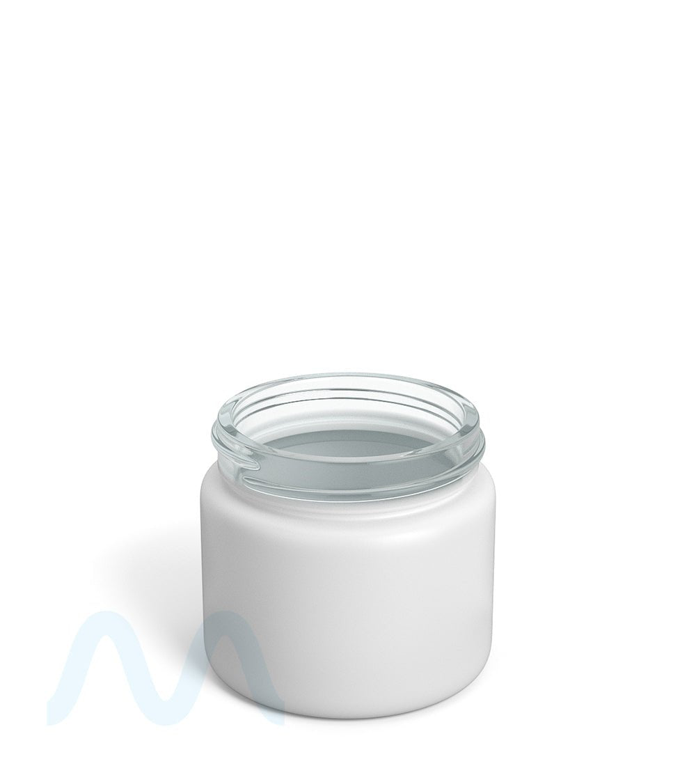 Straight Sided Matte White Glass Jars | 50mm - 2oz - 200 Count - 1