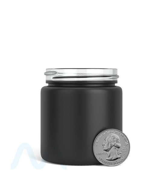 Straight Sided Matte Black Glass Jars | 50mm - 3oz - 100 Count