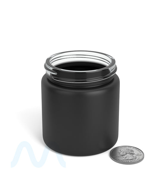 Straight Sided Matte Black Glass Jars | 50mm - 3oz - 100 Count