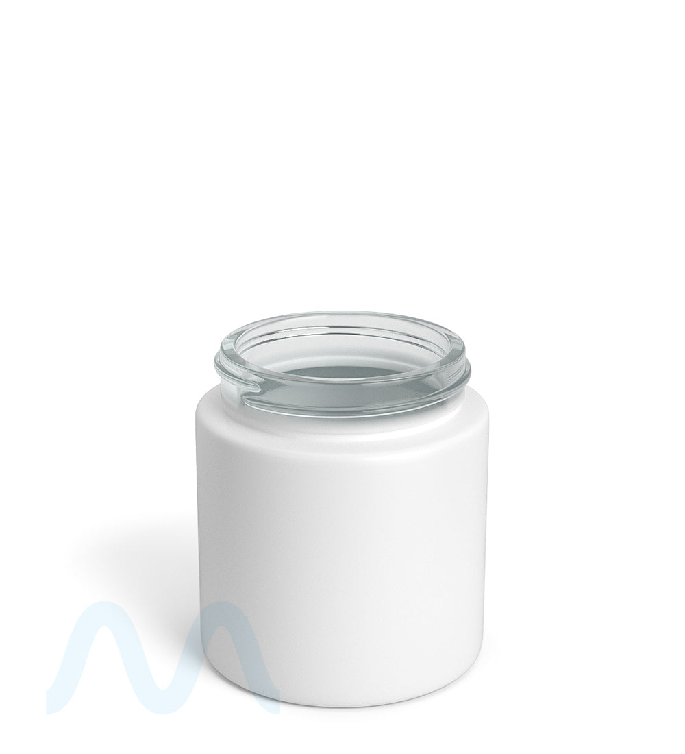 Straight Sided Matte White Glass Jars | 50mm - 3oz - 100 Count