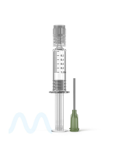 Luer Lock | Glass Dab Applicator Syringes w/ Needle Tip | 1mL - 0.2mL Increments - 100 Count - 2