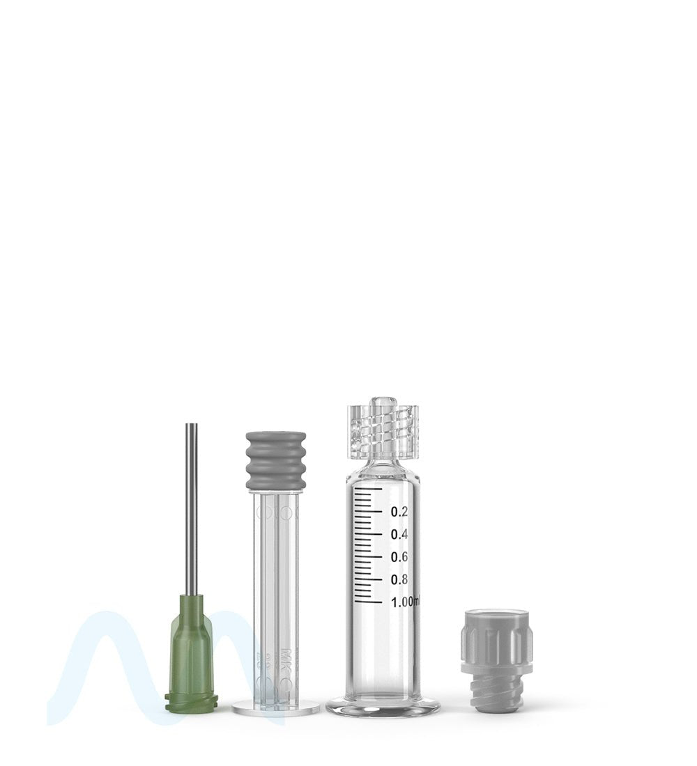 Luer Lock | Glass Dab Applicator Syringes w/ Needle Tip | 1mL - 0.2mL Increments - 100 Count - 4