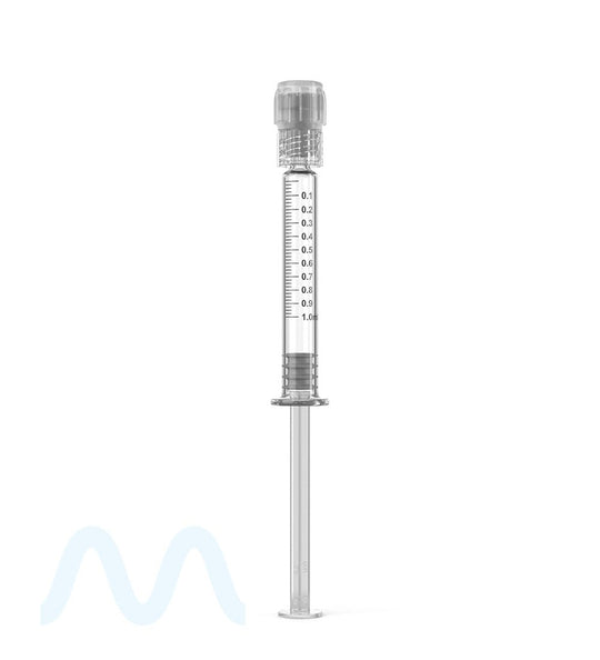 Child Resistant & Luer Lock | Long Glass Dab Applicator Syringes | 1mL - 0.1mL Increments - 100 Count - 2