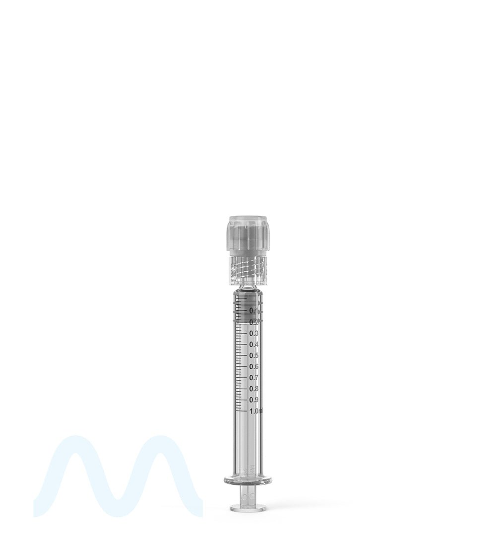 Child Resistant & Luer Lock | Long Glass Dab Applicator Syringes | 1mL - 0.1mL Increments - 100 Count - 3