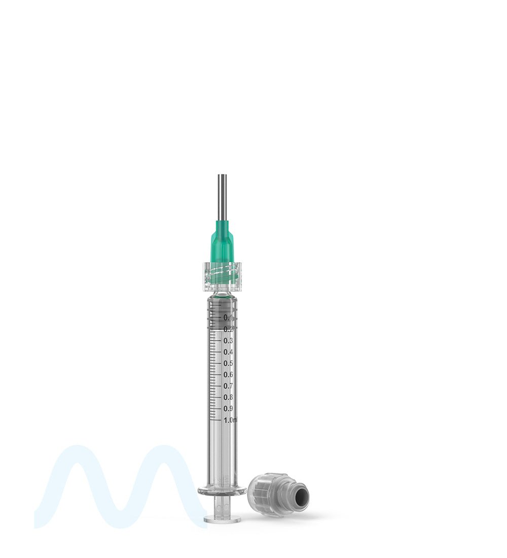 Child Resistant & Luer Lock | Long Glass Dab Applicator Syringes | 1mL - 0.1mL Increments - 100 Count - 6