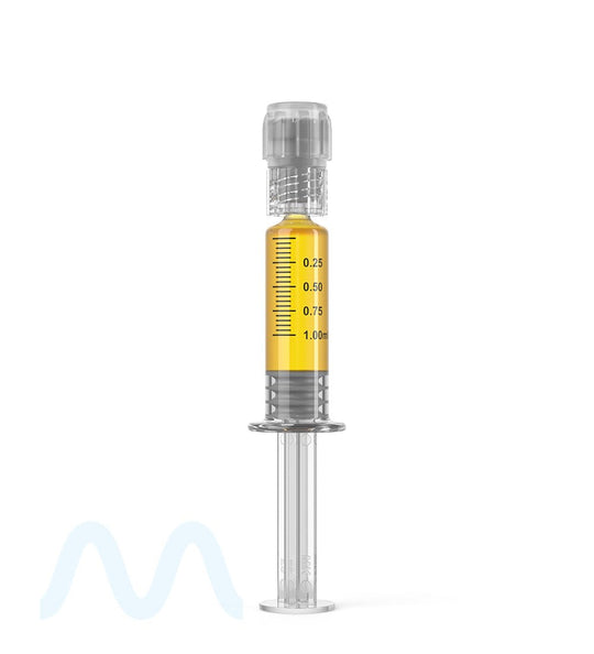 Child Resistant & Luer Lock | Glass Dab Applicator Syringes | 1mL - 0.25mL Increments - 100 Count - 1